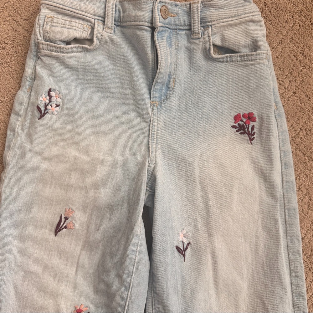 Girl’s Floral Embroidered Jeans - Picture 2 of 6